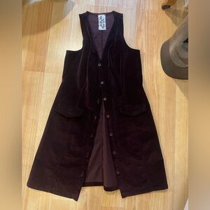 Burgundy corduroy Vest Dress
